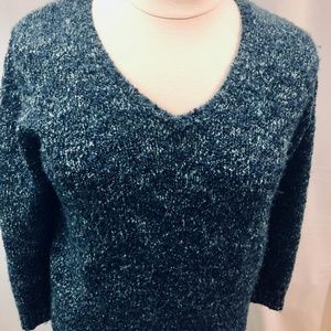 TALBOTS NAVY / DENIM BLUE  V  NECK PULLOVER SZ X